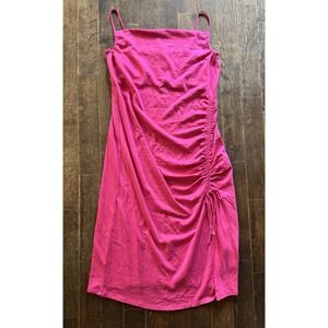 DKNY Dress Fushia Pink NWT Cute Size Large Cinch Side